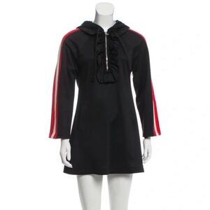Gucci 2018 Black Hoodie Dress with Red Stripes
